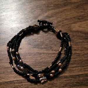Ee Elegant Black Beaded Bracelet